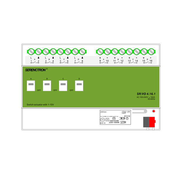 4ch 1-10V dimming module SR/VO4.16.1