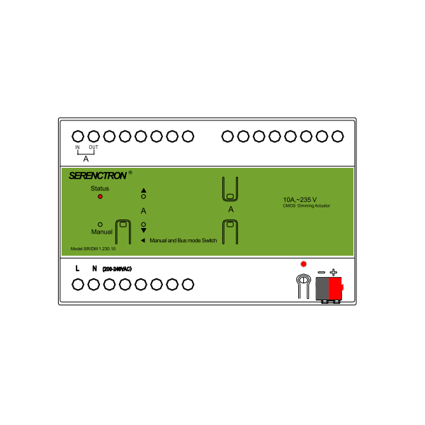 1 channel 10A dimming actuator SR/DM1.230.10