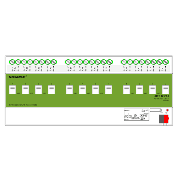 12-way 20A switch actuator SR/R12.20.1