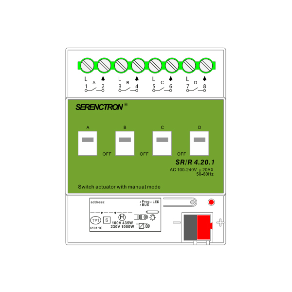 4-way 20A switch actuator SR/R4.20.1